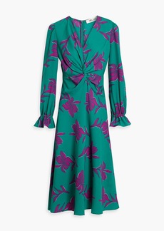 Diane von Furstenberg - Ananba twist-front printed crepe midi dress - Green - US 4