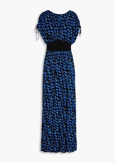Diane von Furstenberg - Andra printed stretch-mesh wide-leg jumpsuit - Blue - M