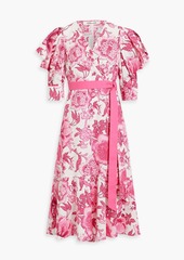 Diane von Furstenberg - Annabeth wrap-effect printed cotton-poplin dress - Pink - US 10