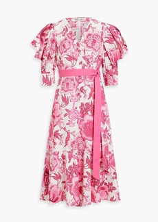 Diane von Furstenberg - Annabeth wrap-effect printed cotton-poplin dress - Pink - US 10