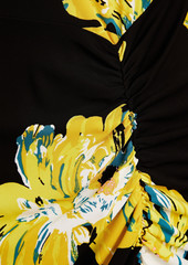 Diane von Furstenberg - Apollo ruched floral-print jersey maxi dress - Yellow - XS
