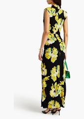 Diane von Furstenberg - Apollo ruched floral-print jersey maxi dress - Yellow - XS