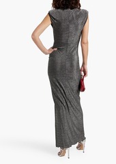 Diane von Furstenberg - Apollo ruched metallic stretch-knit maxi dress - Metallic - S