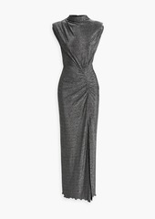 Diane von Furstenberg - Apollo ruched metallic stretch-knit maxi dress - Metallic - S