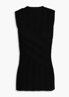 Diane von Furstenberg - Artemesia cutout ribbed-knit top - Black - XXS