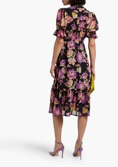 Diane von Furstenberg - Astrantia crochet-trimmed floral-print georgette dress - Black - XS
