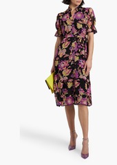 Diane von Furstenberg - Astrantia crochet-trimmed floral-print georgette dress - Black - XS