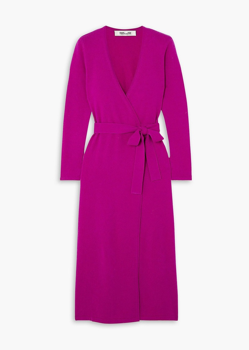 Diane von Furstenberg - Astrid wool and cashmere-blend midi wrap dress - Purple - XS