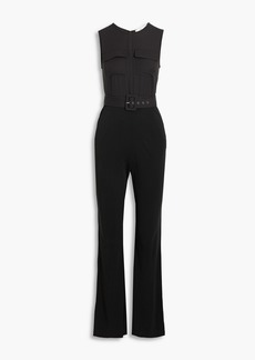 Diane von Furstenberg - Audre belted crepe wide-leg jumpsuit - Black - US 6