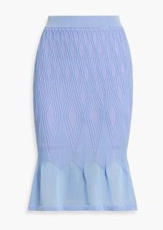 Diane von Furstenberg - Ava fluted cable-knit skirt - Purple - L