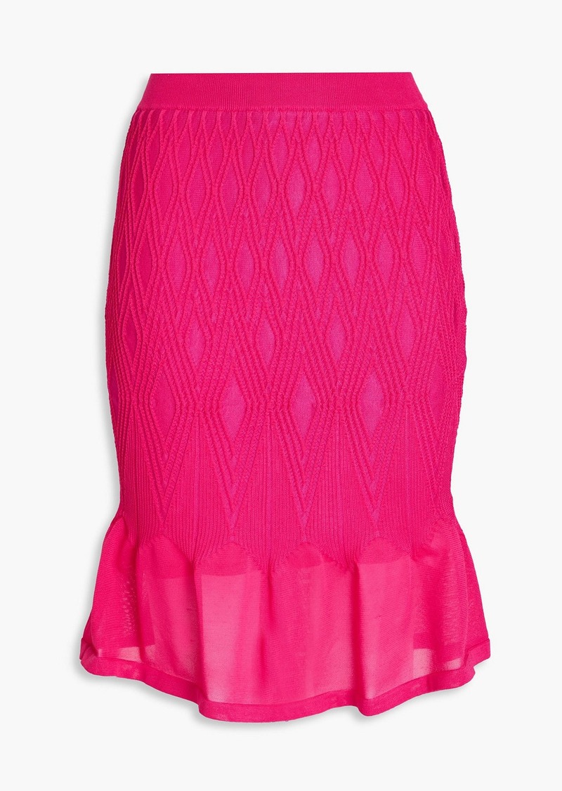 Diane von Furstenberg - Ava fluted knitted skirt - Pink - XS