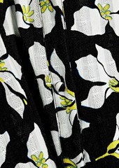 Diane von Furstenberg - Beata floral-print cotton-jacquard mini shirt dress - Black - XL