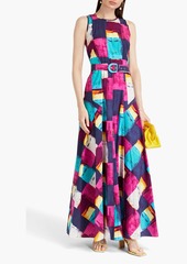 Diane von Furstenberg - Elliot belted printed cotton-blend poplin maxi dress - Pink - XXS