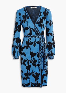 Diane von Furstenberg - Bessina metallic jacquard-knit wrap dress - Blue - XS