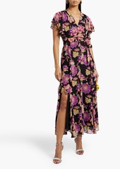 Diane von Furstenberg - Bleuet ruffled floral-print chiffon maxi dress - Pink - XXS