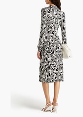 Diane von Furstenberg - Bogna wrap-effect printed Lyocell and wool-blend jersey dress - White - XXS