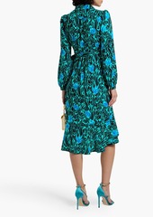Diane von Furstenberg - Carla ruffled printed crepe midi wrap dress - Blue - XXS