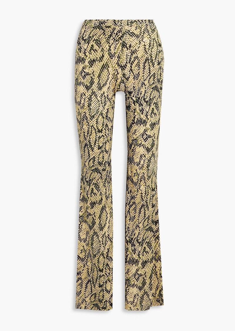 Diane von Furstenberg - Caspian printed jersey flared pants - Green - XXS