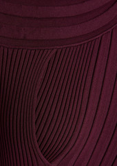 Diane von Furstenberg - Cassie cutout ribbed-knit midi dress - Burgundy - XXS