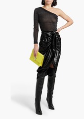 Diane von Furstenberg - Chaos one-sleeve metallic stretch-mesh top - Black - XL