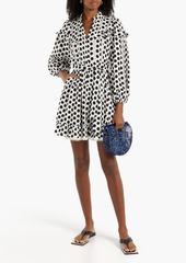 Diane von Furstenberg - Chicago ruffled polka-dot cotton-jacquard mini dress - White - US 0