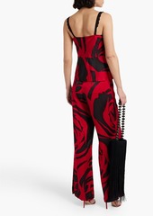 Diane von Furstenberg - Circe lace-trimmed printed satin camisole - Red - US 00