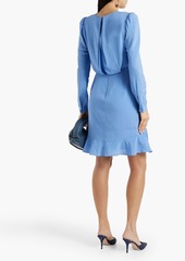 Diane von Furstenberg - Clarice wrap-effect cutout crepe de chine mini dress - Blue - US 6