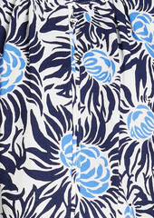 Diane von Furstenberg - Dario cropped floral-print woven blouse - Blue - XXS