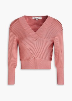 Diane von Furstenberg - Cropped ribbed-knit sweater - Pink - M