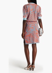 Diane von Furstenberg - Cruz metallic jacquard-knit mini skirt - Orange - L