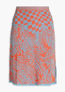 Diane von Furstenberg - Cruz metallic jacquard-knit mini skirt - Orange - S