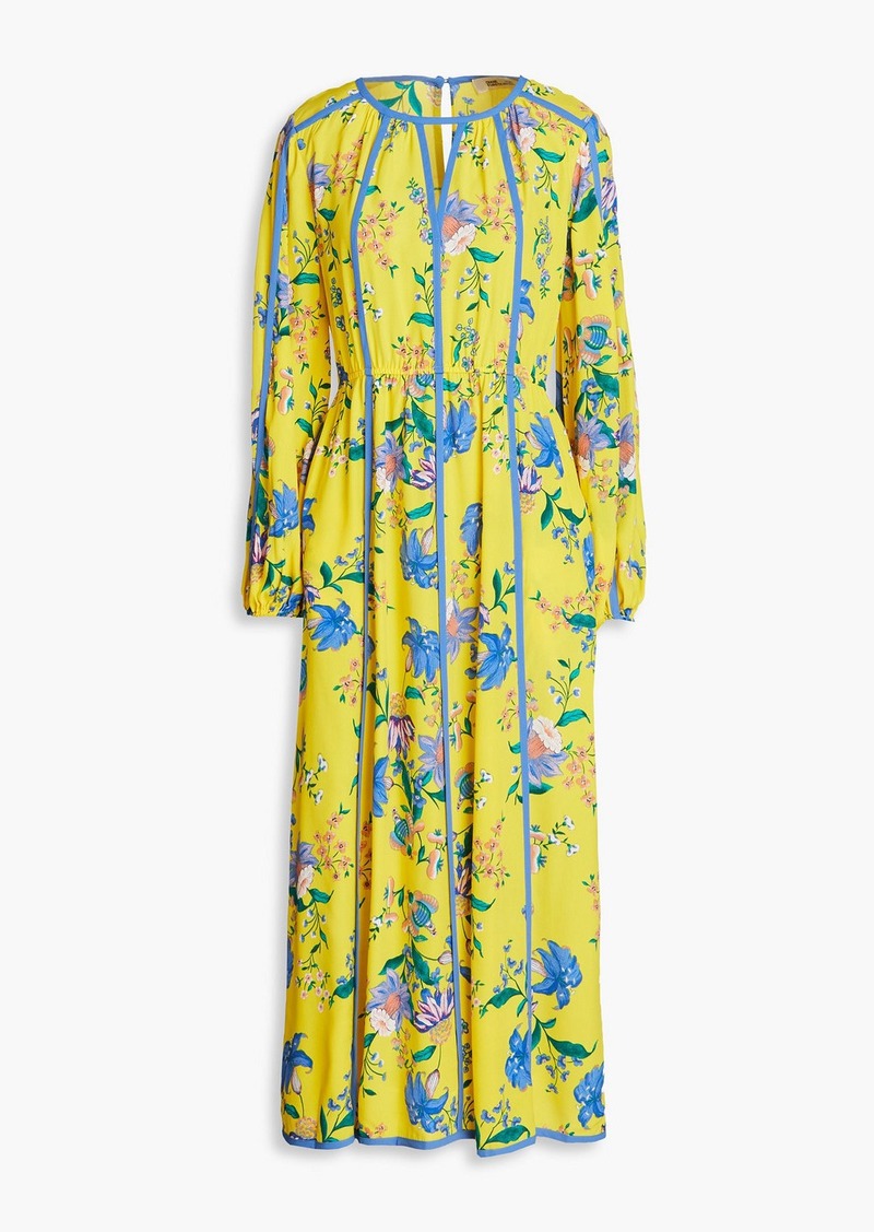 Diane von Furstenberg - Scott cutout floral-print crepe midi dress - Yellow - XS