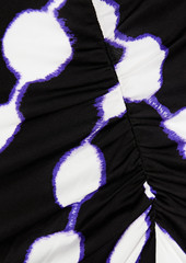 Diane von Furstenberg - Cybele ruched printed jersey midi skirt - Black - XXS
