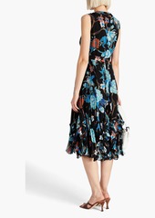 Diane von Furstenberg - Darien pleated floral-print georgette midi dress - Black - US 4