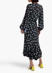 Diane von Furstenberg - Debra asymmetric printed jersey midi skirt - Black - US 00