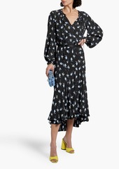 Diane von Furstenberg - Debra asymmetric printed jersey midi skirt - Black - US 00