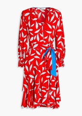 Diane von Furstenberg - Delucca ruffled floral-print crepe de chine dress - Red - US 2