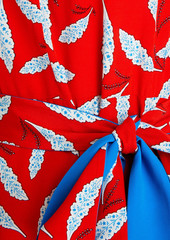 Diane von Furstenberg - Delucca ruffled floral-print crepe de chine dress - Red - US 2