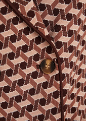 Diane von Furstenberg - Dion double-breasted jacquard-knit blazer - Brown - US 0