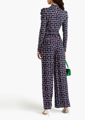 Diane von Furstenberg - Doha ruched printed Lyocell and wool-blend jersey turtleneck top - Black - XS
