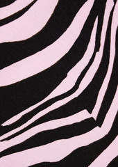 Diane von Furstenberg - Doha zebra-print Lyocell and wool-blend jersey turtleneck top - Pink - XXS