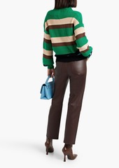 Diane von Furstenberg - Dora striped ribbed-knit cardigan - Green - XXS