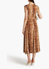 Diane von Furstenberg - Dorothee pleated printed jersey midi dress - Brown - XS