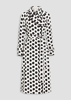 Diane von Furstenberg - Eda double-breasted polka-dot crepe coat - White - XXS