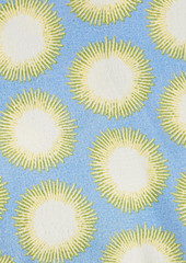 Diane von Furstenberg - Elijah pleated printed crepe playsuit - Blue - US 6