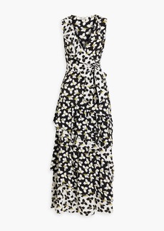 Diane von Furstenberg - Elisabetta wrap-effect floral-print crepe maxi dress - Black - US 00
