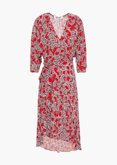 Diane von Furstenberg - Eloise printed crepe wrap dress - Red - XS