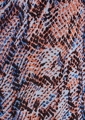 Diane von Furstenberg - Elora ruffled snake-print chiffon midi wrap dress - Blue - US 00