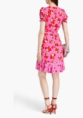 Diane von Furstenberg - Emilia floral-print crepe mini wrap dress - Pink - XS