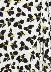 Diane von Furstenberg - Emilia ruffled floral-print crepe mini wrap dress - Black - XL